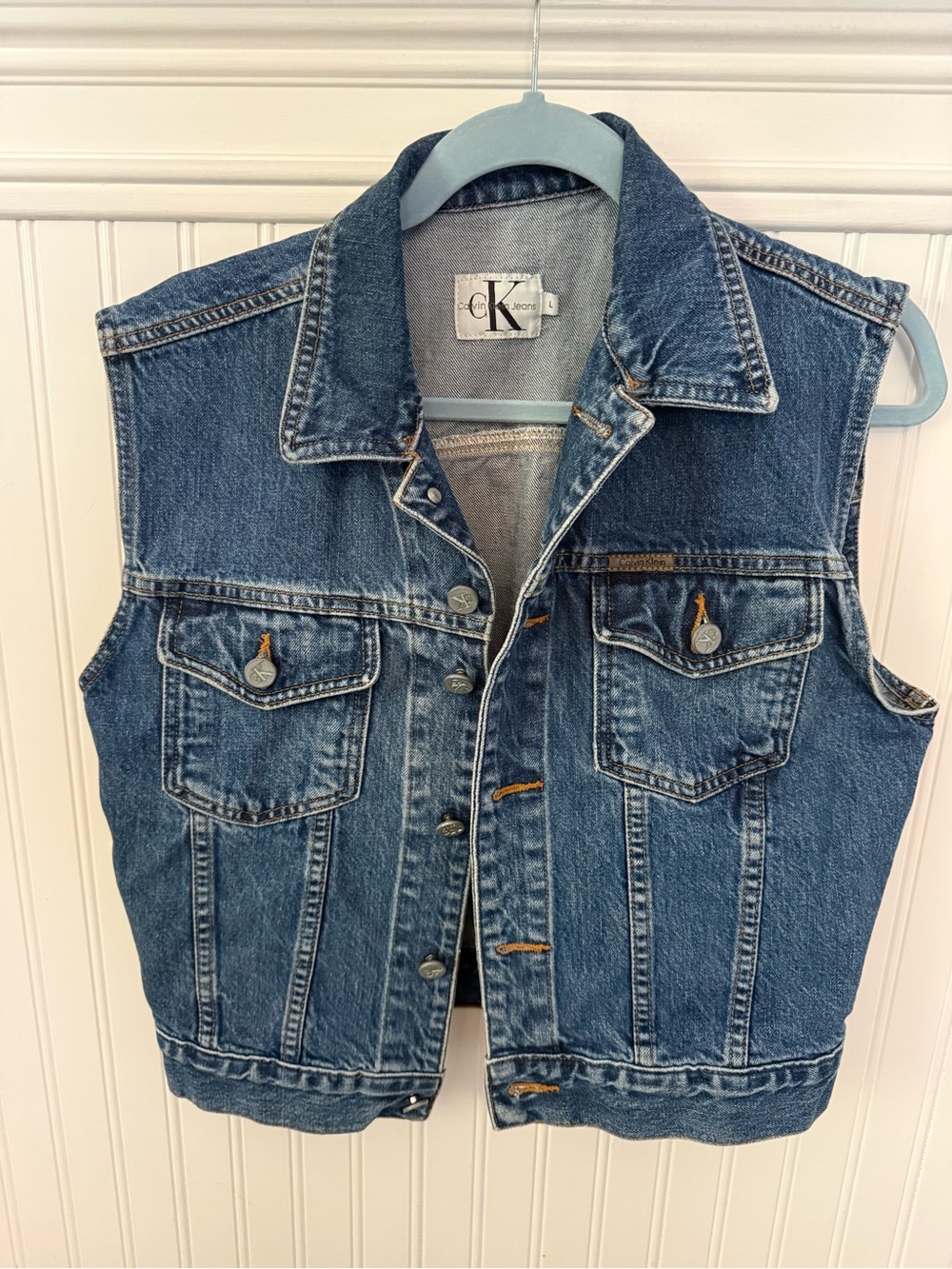 Vintage Calvin Klein cotton denim vest made in the USA